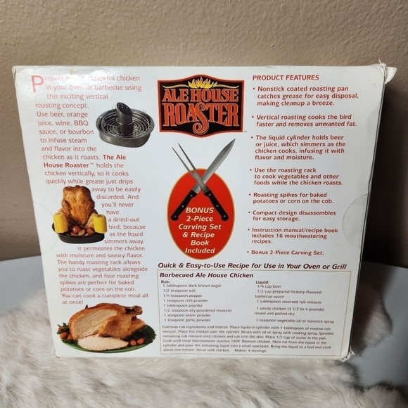 Ale House Beer Can Roaster As Seen On TV w/Bonus 2 Piece Carving Set - Picture 2 of 7